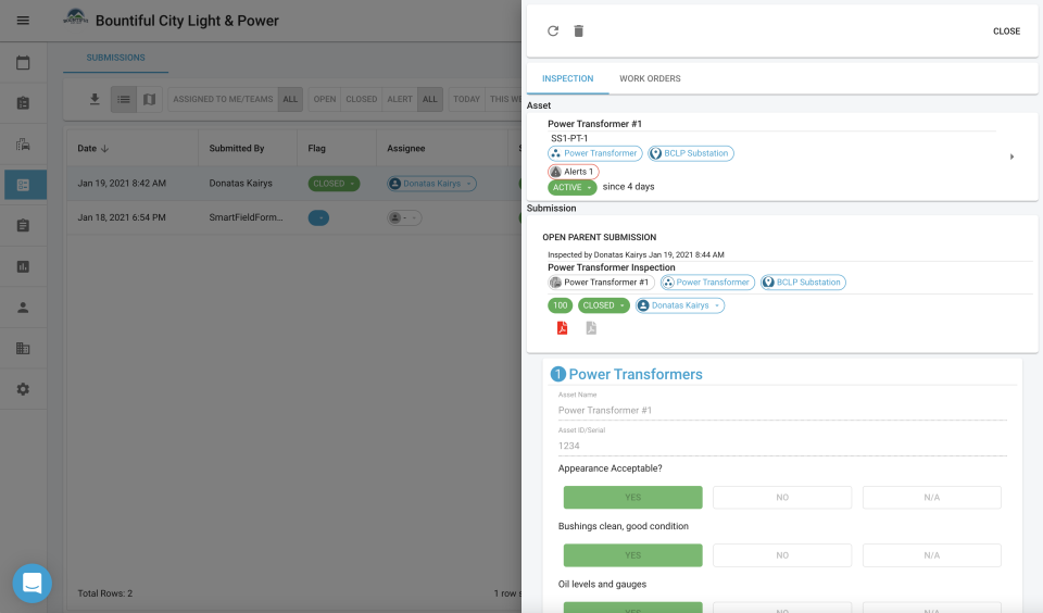 screenshot of Smart Field CMMS
